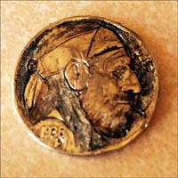 Hobo Skull Nickel Ring Engraved Coin Ready to Go 4