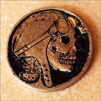 Hobo Skull Nickel Ring Engraved Coin Ready to Go 7