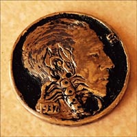 Hobo Skull Nickel Ring Engraved Coin Ready to Go 9